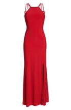 Women's Morgan & Co. Strappy Trumpet Gown /2 - Red