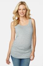 Women's Maternal America Ruched Maternity/nursing Tank Top - Grey