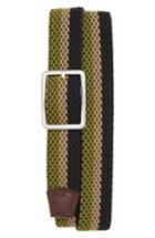 Men's Torino Belts Tri Stripe Reversible Woven Belt - Kiwi/ Camel/ Navy