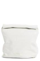 Simon Miller Lunchbag Leather Roll Top Clutch - Ivory