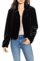 Women's Blanknyc Cropped Faux Fur Jacket - Black