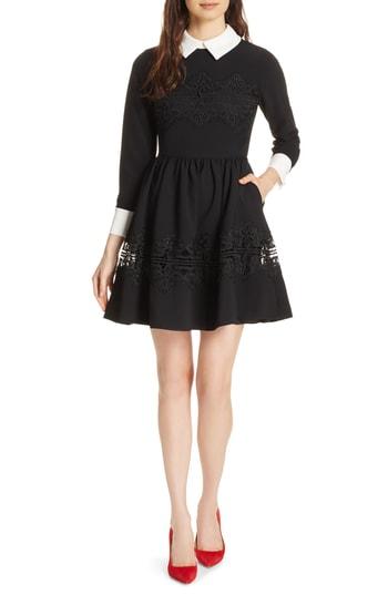 Women's Ted Baker London Haeden Collared Lace Panel Dress - Black