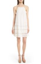 Women's Alice + Olivia Danna Tie Strap A-line Dress - White