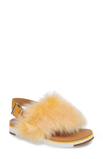 Women's Ugg Holly Genuine Shearling Sandal .5 M - Orange