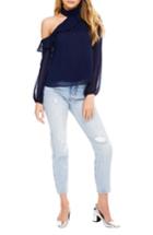 Women's Astr The Label Lulu Ruffle Chiffon Blouse - Blue