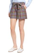 Women's 1901 Pleated Plaid Bow Tie Shorts - Blue