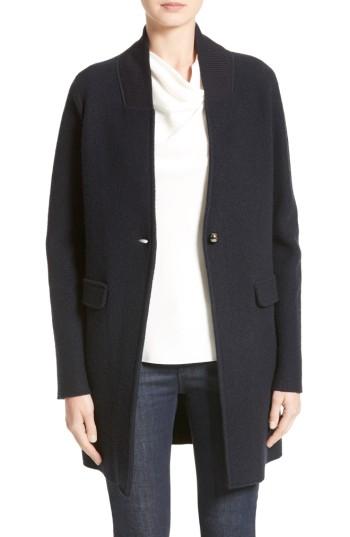 Women's Armani Jeans Single Button Wool Coat - Blue