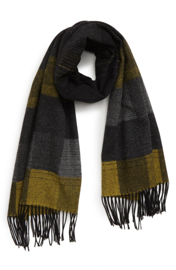 Men's Paul Smith Block Check Scarf, Size - Grey