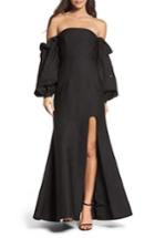 Women's C/meo Collective Assemble Embellished Off The Shoulder Gown - Black