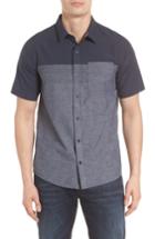 Men's Travis Mathew Charlie Pinstripe Woven Shirt - Blue