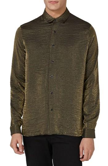 Men's Topman Classic Fit Glitter Shirt
