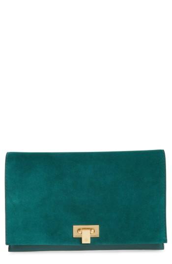 Tory Burch Carmen Leather Clutch - Green