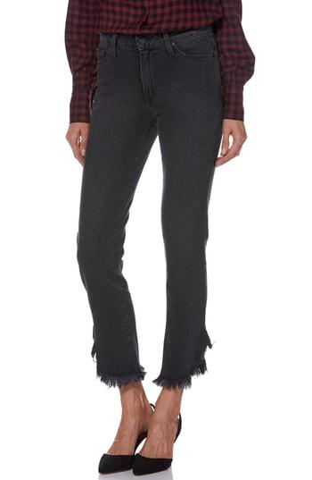 Women's Paige Hoxton High Waist Ankle Straight Leg Jeans - Black