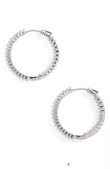 Women's Cz By Kenneth Jay Lane Inside Out Hoop Earrings
