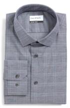 Men's Calibrate Trim Fit Non-iron Stretch Check Dress Shirt .5 34/35 - Blue