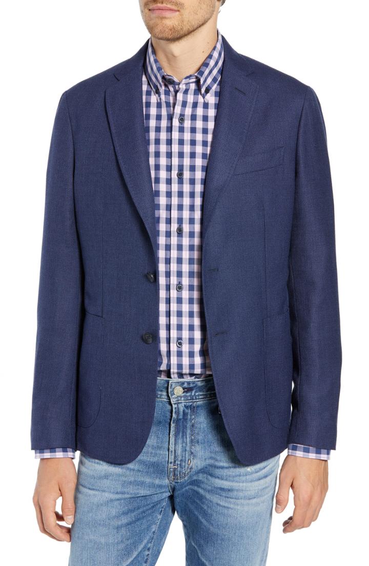 Men's 1901 Extra Trim Fit Wool Soft Coat S - Blue