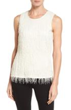Women's Vince Camuto Sleeveless Fringe Knit Top, Size - White