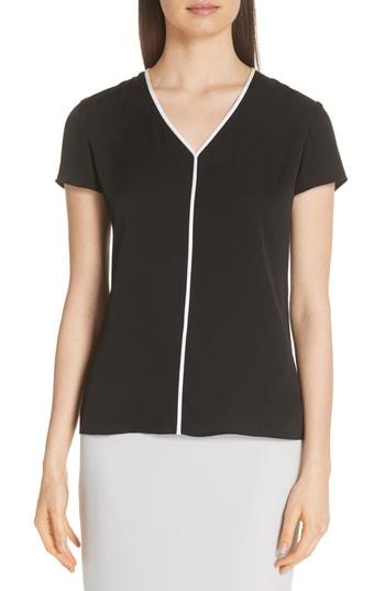 Women's Boss Icala Stretch Silk Blouse - Black