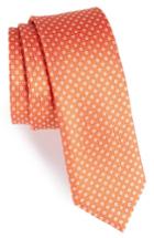 Men's The Tie Bar Market Geometric Silk Skinny Tie, Size - Orange