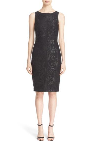 Women's St. John Collection Gilded Garden Mesh Dress