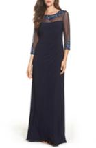 Women's Alex Evenings Embellished Ruched Empire Waist Gown