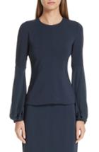 Women's Cushnie Et Ochs Georgette Billowing Sleeve Top - Grey