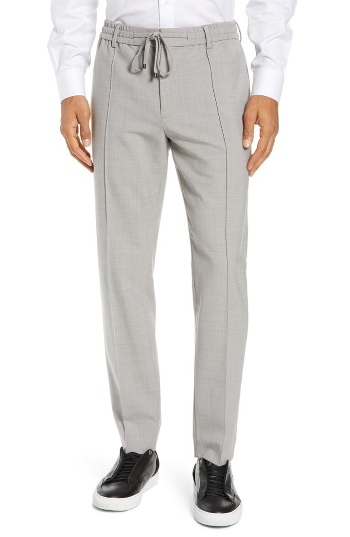 Men's Club Monaco Trim Fit Pintuck Pants - Grey