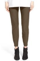 Petite Women's Eileen Fisher Stretch Crepe Slim Ankle Pants, Size P - Green