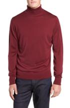 Men's John Smedley 'richards' Easy Fit Turtleneck Wool Sweater, Size - Burgundy