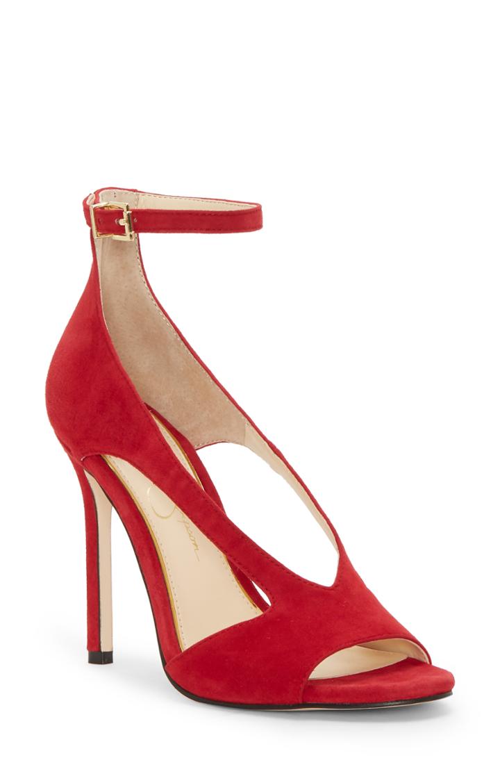 Women's Jessica Simpson Jasta Ankle Strap Sandal .5 M - Red