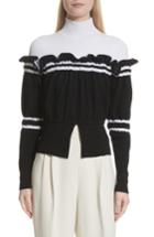 Women's 3.1 Phillip Lim Ruffle Overlay Knit Turtleneck - Black