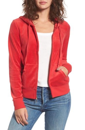Women's Juicy Couture Robertson Velour Hoodie - Red