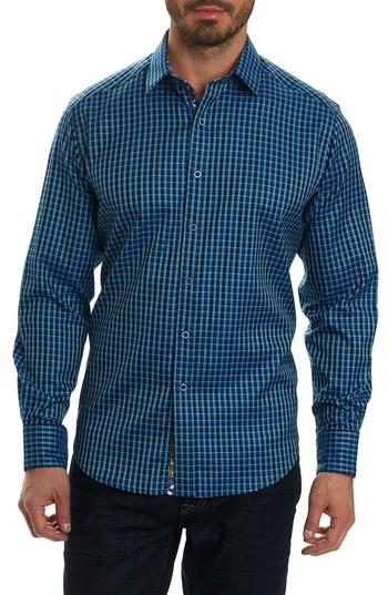 Men's Robert Graham Matira Classic Fit Check Sport Shirt - Blue