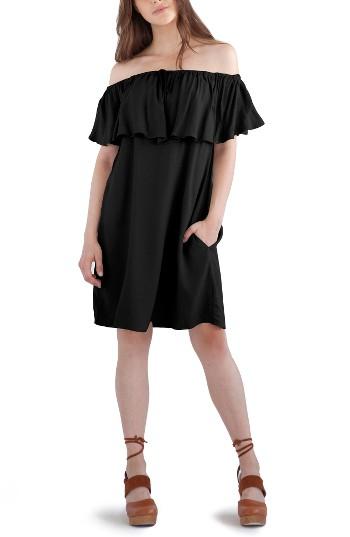 Women's Lamade Bella Off The Shoulder Twill Shift Dress - Black