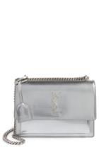 Saint Laurent Medium Sunset Opium Leather Crossbody Bag - Grey