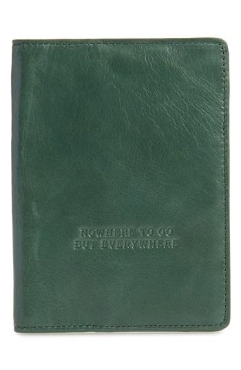 Hobo Quest Calfskin Leather Passport Wallet - Green