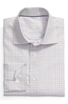 Men's Bugatchi Trim Fit Check Dress Shirt .5 - White