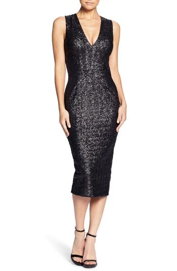 Women's Dress The Population Rani Open Back Sequin Dress - Black