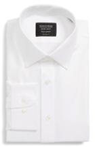 Men's Nordstrom Men's Shop Tech-smart Traditional Fit Stretch Herringbone Dress Shirt - 36/37 - White