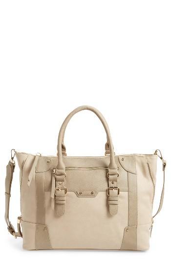 Sole Society 'susan' Winged Faux Leather Tote - Beige