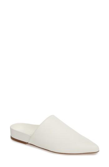 Women's Stuart Weitzman Studio Pointy Toe Flat Mule M - White