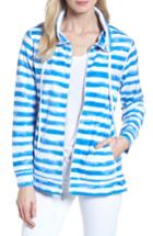 Women's Tommy Bahama Knoll Bellarossa Stripe Front Zip Jacket - Blue