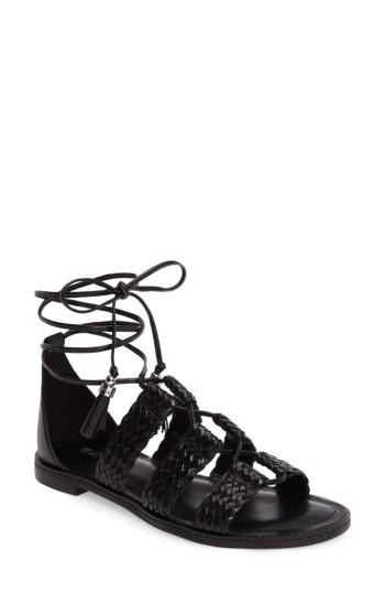Women's Michael Michael Kors Monterey Lace-up Gladiator Sandal .5 M - Black
