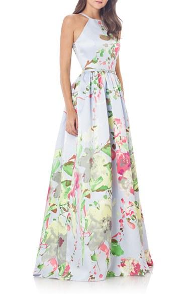 Women's Carmen Marc Valvo Infusion Mikado Ballgown - Purple