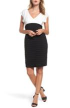 Women's Adrianna Papell Shutter Pleated Sheath Dress - Black