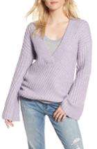 Women's Treasure & Bond Bell Sleeve Sweater - Purple