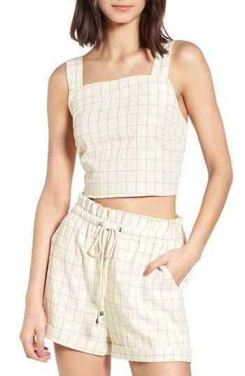 Women's Lydelle Check Crop Top - Beige