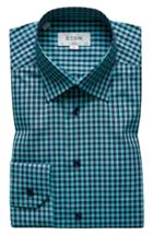 Men's Eton Slim Fit Check Dress Shirt .5 - Blue/green