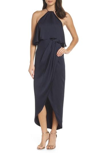 Women's Shona Joy Ruffle Halter Tulip Gown - Blue