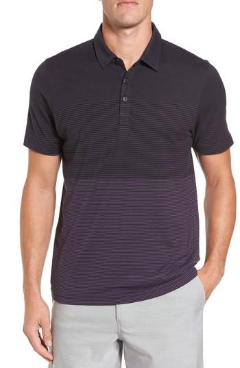 Men's Travis Mathew Boren Stripe Jersey Polo - Purple